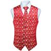 Enlision Gilet natalizio da uomo rosso festivo Babbo Natale felice Gilet Cravatta Fazzoletto Set completo