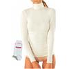 JADEA Maglia Cashmere Offerta 1-2 Pezzi + Calze in Omaggio Maglia Donna Manica Lunga Collo Alto Dolcevita Sottogiacca Donna (M, 1 Latte + 1 CALZA)