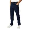 LIEMI Mastino Jeans Uomo 5 Tasche Denim Pantalone Regular Fit Gamba Dritta Elasticizzato Vita Alta, Denim Scuro, 54