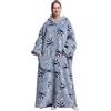 Gegeryozer Coperta con Maniche Donna Indossabile - Felpa Termica Morbida, Tasche Integrate + Cappuccio per Divano e Casa