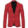 Generisch Giacca da uomo slim fit, con strisce verticali, a pois, con motivo leopardato, con un bottone, colore nero e bianco