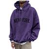 Generico Felpa Uomo con Cappuccio Giacca da Uomo Maniche Lunghe Bodybuilding Sport Hoodie Vestiti Sweatshirt Leggera Militare Taglie Forti Felpe Tennis Sportivo Termica Imbottite Running 2#Violet 4XL