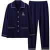 Generico Pigiama Uomo Invernale 2 Pz Set Pigiama/Accappatoio Morbido Eleganti Cotone Caldo Manica Lunga Pigiami con Pantaloni Taglia Grande Completo Autunnale E Leggero Loungewear