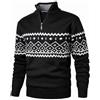 Herothorn Pullover in Pile da Uomo Con Collo Alto e Zip - Felpa in Micropile 1/4 di Zip a Manica Lunga Leggera Lavorata a Maglia - Pullover a Maglia Grossa Ispessita