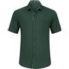 HISDERN Camicia da Uomo Maniche Corte Estiva Camicie Casual Colore Solido Spiaggia Vacanza Camicia con Tasca Regular Fit