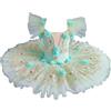 EFLALYHG Tutù professionale per bambina, costume da lago dei cigni, per bambini, pancake, tutù, ballerina, verde, 140