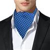 Remo Sartori - Ascot Doppia Pala in Seta Fantasia Astratta, Made in Italy, Uomo (Blu)