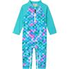 weVSwe Costume da Bagno per Bambini UPF 50+ Rash Guard a Maniche Lunghe con Cerniera sul Cavallo