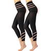 CALZITALY Leggings Riposante e Modellante, Pantacollant Microfibra, Compressione Media 8 mm/HG, Shaper & Push Up | 100 den | Nero | S, M, L, XL | Made in Italy