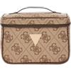 GUESS BERTA TOILETRY TRAIN CASE LGW - LATTE LOGO BROWN One Size
