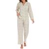 LUBOT Pigiama Donna in Cotone Leggero Estivo 100% Tessuto - Completo 2 Pezzi Manica Lunga con Bottoni, Anti-Sgualcitura & Traspirante, per Notte e Casa