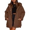Vagbalena Piumino Casual Invernale da Donna Casual Trapuntato con Cappuccio Trapuntato a Rombi Piumino Casual con Cappuccio Oversize con Bottoni