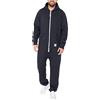 Basisstoff Sheeesh Tuta da uomo intera con cappuccio, pezzo unico, casa, cotone, Blu scuro, S