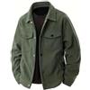 PADOLA Giacca Uomo in Velluto a Coste Giacca a Vento con Bottoni Morbida Modello Classico senza Cappuccio con 4 Tasche per Primavera Autunno (L,Verde militare)