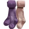 CHUNG, collant in cotone con piedino per bambine, spessi, invernali, a maglia a trecce, leggings, calzamaglia, 7-8 Years