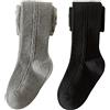 Snegyu Confezione da 2 Calze Collant Bambina Cotone Ragazza Calzamaglie Caldi per Ragazze Torna a Scuola Uniforme Solidi Termiche Calzini Cotone Ricco Leggings