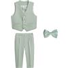 GUOCU Completo da Bambino 4/5/6 Pezzi Eleganti Abiti da Cerimonia Gentleman Smoking da Ragazzo Abito Formale Doppiopetto da Battesimo Bambini e Ragazzi Gentiluomo Vestito per Matrimonio Festa 4-5 anni