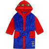 Super Mario Accappatoio per bambini, in pile coral con cappuccio, con logo, ragazzo, ragazza, blu-rosso, 110