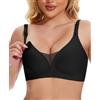 Cavotor Reggiseno da allattamento da donna, senza fili, con supporto confortevole, per gravidanza e allattamento al seno, senza cuciture, imbottito, in pizzo, con estensione extra