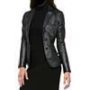 AAOutfitz - Blazer in pelle lavorata a mano di alta qualità - disponibile in vera e similpelle, Nero - Similpelle., XXL