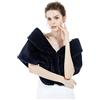BEAUTELICATE Stola Coprispalle Pelliccia Sintetica in Visone Donna Brolero Scialle Caldo da Sposa Elegante per Matrimonio Nozze Invernale Cerimonia Festa (Blu Navy, M)