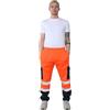 Generic AA ESSENTAILS® - Pantaloni da lavoro da uomo, ad alta visibilità, in pile, catarifrangenti, ad alta visibilità, taglie S-5XL, Arancione-blu navy., 5XL