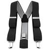 TigerTie - Bretelle unisex a Y con 3 clip molto robuste, a pois, lavorazione di alta qualità, larghezza 35 mm argento, nero Taglia unica