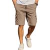 COOFANDY Pantaloncini da Uomo in Cotone Cargo Shorts Pantaloni Casual Corti Vita Elastica Estate con Tasche S-3XL Cachi S