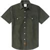 Dubinik® Camicia da Lavoro Uomo Maniche Corte in Cotone Pesante con Bottoni a Pressione Stile Western Verde Militare XL