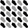 GENTABY Calzini per bambini per scarpe da ginnastica, 25 paia, per ragazzi e ragazze, nero, grigio, bianco, Taglia 19-38, Età (1-14 anni), Nero e grigio., 35-38