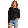Calvin Klein Donna Felpa Gradient Monologo Crewneck Regular Fit, Nero (CK Black), M