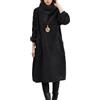 FZKun Abito da donna in velluto a coste, invernale, spesso, a maniche lunghe, collo alto, caldo, taglie forti, abito lungo con tasche