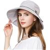 Comhats SIGGI Donna Estate Cappello Da Sole Tesa Largo Di Cotone Upf 50 + Pieghevole Copertura Mento Cordone Moda