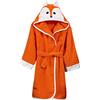 ELY PARKER Accappatoio Bambino e Ragazzo, Spugna, Asciugamano in Cotone Turco, con Cappuccio, Volpe, Arancione (13-14 Anni) Morbido, Assorbente, Comodo, Spesso