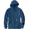 Carhartt Felpa grafica da uomo con maniche con logo di peso medio, Deep Ocean Heather, Large