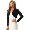 Allegra K Donna Cardigan Bolero Aperto sul Davanti in Velluto Corto