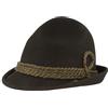 Hut Breiter Breiter Cappello originale da uomo in stile bavarese, cappello in feltro, cappello da escursionismo a punta, 100% lana, tesa stretta e cordino di lana, TRE colori, Nero , 59