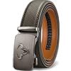 KEMISANT Cintura Uomo, Cintura Pelle con Chiusura Automatica a Cricchetto per Tailleur,Larghezza 35 mm,Taglia Regolata(Grigio sacro,125cm/36-42 vita regolabile)
