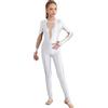 inhzoy Tuta Intera da Ginnastica Artistica Bambina Body da Danza Classica con Strass Abito da Pattinaggio Artistico Jumpsuit Sportivo da Allenamento Danza Yoga Dancewear Bianco 11-12 anni