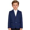 Freebily Blazer Bambini e Ragazzi Giacca Elegante Maniche Lunghe Slim Fit Tuxedo Smoking Jacket Capotto Gentiluomo Capispalla Abito da Festa di Nozze Cerimonia Nuziale Blu Scuro 5-6 Anni