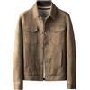 Modeewel Giacca in pelle scamosciata da uomo marrone primavera autunno giacca da motociclista in pelle scamosciata giacca western giacca cargo giacca in pelle calda vintage cappotto senza cappuccio
