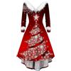 NaLatia Vestito Natalizio Donna Stampa Vestiti Abito Abbigliamento Eleganti Invernali Vintage Dance Party Curvy Stile Cocktail Abito