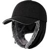Gisdanchz Cappello Invernale Uomo con Visiera, Cappello Paraorecchie Uomo, Cappello Invernale Donna Uomo con Visiera Berretto Cappellino Cappelli Invernale con Visiera, Nero 58CM