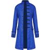 Duohropke Giacca da uomo vittoriana industriale di alta qualità cappotto vintage gotico trincea uniforme praty outwear manica lunga steampunk giacca frack bottoni cappotto, Blu, L