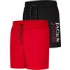 JACK & JONES JPSTMAUI Swim Mix - Costume da bagno da uomo, lungo, vestibilità normale, 2 pezzi, colore nero, blu, verde, arancione, rosso, S, M, L, XL, XXL, 3XL, Confezione da 1 (rosso vere), XL