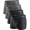 DAVID ARCHY Boxer Uomo Micro Modal Slip Doppio Taschino Separato Intimo Morbido Lusso Trunks Confezione Multipla (IT, Testo, XXL, Regular, Regular, 4, Nero+Grigio Trunks)