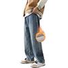 MASUCOR Jeans Foderati da Uomo Caldi e Spessi Termici a Vita Alta con Pile Pantaloni Termici Larghi Pantaloni Invernali Gamba Larga Jeans Lunghi Jeans Invernali Jeans Termici Elasticizzati Streetwear(