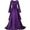 Generico Vestito Gotico Medievale Donna Elegante con Cinturino Vestiti Eleganti Cerimonia Curvy Costume da Dama Dell'80 Vestito Carnevale Veneziano Principessa Abito Capodanno Abiti Strega per Sera Feste