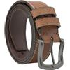 No Limits No Limtis Cintura Uomo in Vera Pelle con Doppia Cucitura, Alta 4 cm, Fibbia Nickel Free, Accorciabile, Con Scatola, Marrone