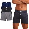 SNELLY Boxer Uomo Mutande 100% Cotone 6 9 12 Pezzi con Elastico Interno, Apertura e Bottone, Bianco (3 Fantasie) Nero e Colori Assortiti (Blu, Grigio, Nero) con Stampa, Taglia M L XL XXL 3XL U303C
